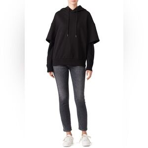 Goen. J Knit Sleeved Hooded Sweatshirt Women’s size Medium in Black